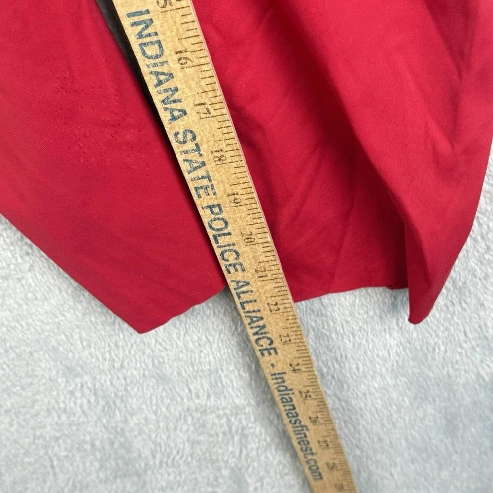 Lululemon Crop Leggings Womens 10 Red Athleisure Activewear Yoga Side Pockets